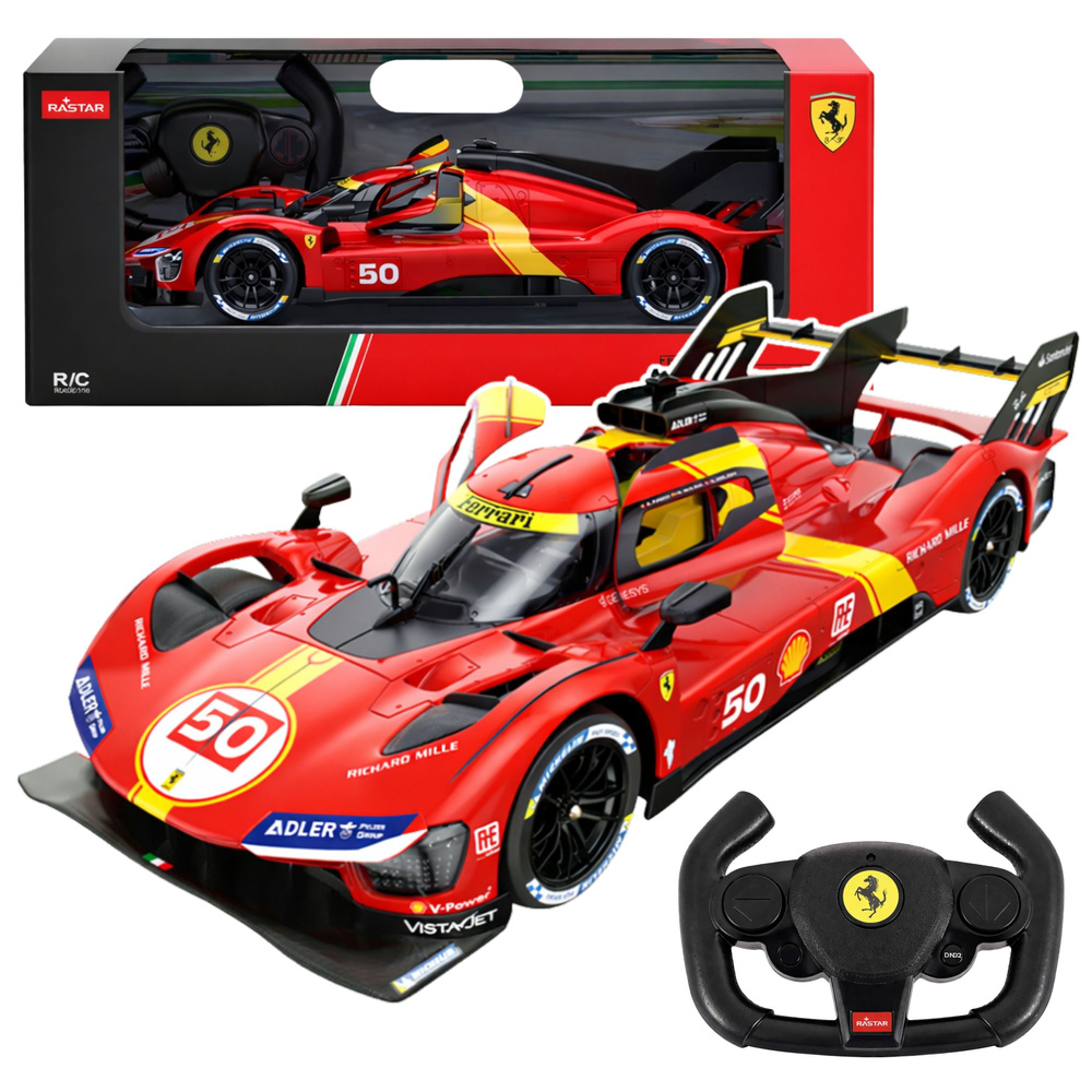 ND24_29454 Auto Ferrari 499P Samochód Zdalnie Sterowany RC Czerwone Rastar 1:24 5905991094418