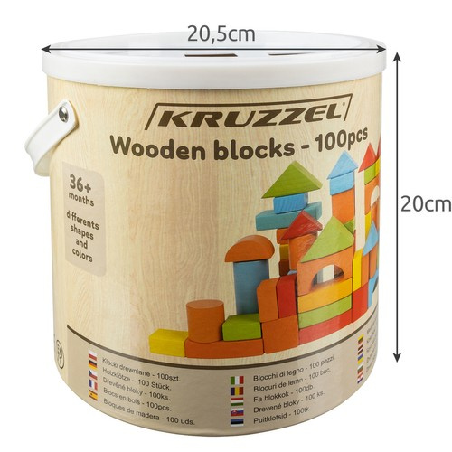 ND12_17220 Klocki drewniane- 100szt. Kruzzel 22666 5900779947344