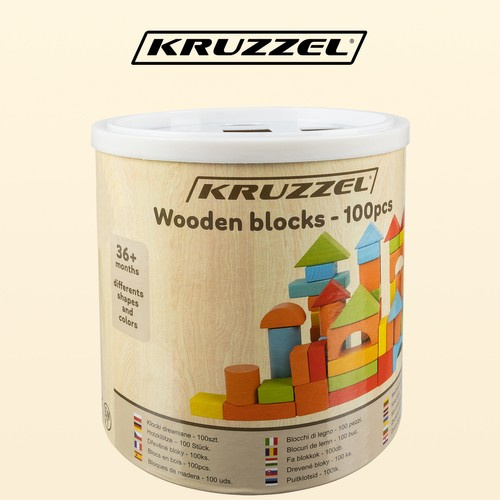 ND12_17220 Klocki drewniane- 100szt. Kruzzel 22666 5900779947344